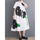 Buttoned Floral Printed Loose Short Sleeves Lapel Collar Midi Dresses Buttoned Floral Printed Loose Short Sleeves Lapel Collar Midi Dresses