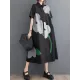Buttoned Floral Printed Loose Short Sleeves Lapel Collar Midi Dresses Buttoned Floral Printed Loose Short Sleeves Lapel Collar Midi Dresses