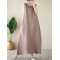 Solid Color A-Line Loose Round-Neck Midi Dresses
