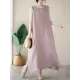 Solid Color A-Line Loose Round-Neck Midi Dresses Solid Color A-Line Loose Round-Neck Midi Dresses