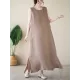 Solid Color A-Line Loose Round-Neck Midi Dresses Solid Color A-Line Loose Round-Neck Midi Dresses