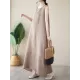 Solid Color A-Line Loose Round-Neck Midi Dresses Solid Color A-Line Loose Round-Neck Midi Dresses