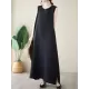 Solid Color A-Line Loose Round-Neck Midi Dresses Solid Color A-Line Loose Round-Neck Midi Dresses