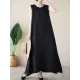 Solid Color A-Line Loose Round-Neck Midi Dresses Solid Color A-Line Loose Round-Neck Midi Dresses