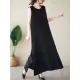 Solid Color A-Line Loose Round-Neck Midi Dresses Solid Color A-Line Loose Round-Neck Midi Dresses