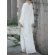 Solid Color Split-Side Batwing Sleeves Long Sleeves Round-Neck Midi Dresses Solid Color Split-Side Batwing Sleeves Long Sleeves Round-Neck Midi Dresses