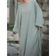 Solid Color Split-Side Batwing Sleeves Long Sleeves Round-Neck Midi Dresses Solid Color Split-Side Batwing Sleeves Long Sleeves Round-Neck Midi Dresses