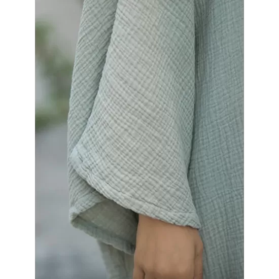 Solid Color Split-Side Batwing Sleeves Long Sleeves Round-Neck Midi Dresses Solid Color Split-Side Batwing Sleeves Long Sleeves Round-Neck Midi Dresses