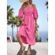 Elasticity Pleated Solid Color Split-Joint A-Line Bishop Sleeve Off-The-Shoulder Midi Dresses Elasticity Pleated Solid Color Split-Joint A-Line Bishop Sleeve Off-The-Shoulder Midi Dresses