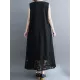 A-Line Loose Lacy See-Through Solid Color Split-Side Round-Neck Midi Dresses A-Line Loose Lacy See-Through Solid Color Split-Side Round-Neck Midi Dresses