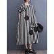 Loose Short Sleeves Polka-Dot Striped Round-Neck Midi Dresses Loose Short Sleeves Polka-Dot Striped Round-Neck Midi Dresses