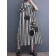 Loose Short Sleeves Polka-Dot Striped Round-Neck Midi Dresses Loose Short Sleeves Polka-Dot Striped Round-Neck Midi Dresses