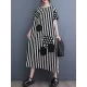 Loose Short Sleeves Polka-Dot Striped Round-Neck Midi Dresses Loose Short Sleeves Polka-Dot Striped Round-Neck Midi Dresses