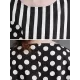 Loose Short Sleeves Polka-Dot Striped Round-Neck Midi Dresses Loose Short Sleeves Polka-Dot Striped Round-Neck Midi Dresses