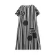 Loose Short Sleeves Polka-Dot Striped Round-Neck Midi Dresses Loose Short Sleeves Polka-Dot Striped Round-Neck Midi Dresses