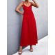 Backless Solid Color Tied A-Line High Waisted Deep V-Neck Slip Dress Midi Dresses Backless Solid Color Tied A-Line High Waisted Deep V-Neck Slip Dress Midi Dresses