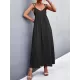 Backless Solid Color Tied A-Line High Waisted Deep V-Neck Slip Dress Midi Dresses Backless Solid Color Tied A-Line High Waisted Deep V-Neck Slip Dress Midi Dresses