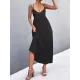 Backless Solid Color Tied A-Line High Waisted Deep V-Neck Slip Dress Midi Dresses Backless Solid Color Tied A-Line High Waisted Deep V-Neck Slip Dress Midi Dresses