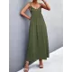 Backless Solid Color Tied A-Line High Waisted Deep V-Neck Slip Dress Midi Dresses Backless Solid Color Tied A-Line High Waisted Deep V-Neck Slip Dress Midi Dresses