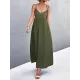 Backless Solid Color Tied A-Line High Waisted Deep V-Neck Slip Dress Midi Dresses Backless Solid Color Tied A-Line High Waisted Deep V-Neck Slip Dress Midi Dresses