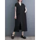 Solid Color Split-Front Split-Joint A-Line Loose V-Neck Midi Dresses Solid Color Split-Front Split-Joint A-Line Loose V-Neck Midi Dresses