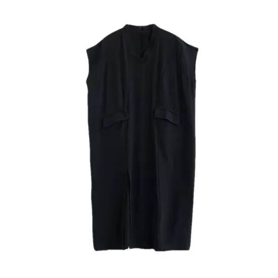 Solid Color Split-Front Split-Joint A-Line Loose V-Neck Midi Dresses Solid Color Split-Front Split-Joint A-Line Loose V-Neck Midi Dresses
