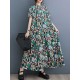 Printed Split-Joint A-Line Loose Stand Collar Midi Dresses Printed Split-Joint A-Line Loose Stand Collar Midi Dresses