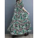 Printed Split-Joint A-Line Loose Stand Collar Midi Dresses Printed Split-Joint A-Line Loose Stand Collar Midi Dresses