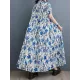 Printed Split-Joint A-Line Loose Stand Collar Midi Dresses Printed Split-Joint A-Line Loose Stand Collar Midi Dresses