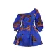 Elasticity Printed Tied Waist High Waisted Loose One-Shoulder Mini Dresses Elasticity Printed Tied Waist High Waisted Loose One-Shoulder Mini Dresses