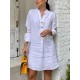 Long Sleeves Buttoned Hollow V-Neck Mini Dresses Long Sleeves Buttoned Hollow V-Neck Mini Dresses