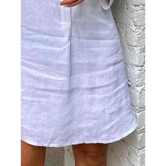 Long Sleeves Buttoned Hollow V-Neck Mini Dresses Long Sleeves Buttoned Hollow V-Neck Mini Dresses