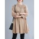 Asymmetric Buttoned Elasticity Pleated Long Sleeves Loose Mini Dresses Asymmetric Buttoned Elasticity Pleated Long Sleeves Loose Mini Dresses