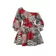 Elasticity Flower Print Tied Waist High Waisted Loose One-Shoulder Mini Dresses Elasticity Flower Print Tied Waist High Waisted Loose One-Shoulder Mini Dresses