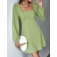 Solid Color Split-Joint A-Line High Waisted Square-Neck Mini Dresses Solid Color Split-Joint A-Line High Waisted Square-Neck Mini Dresses