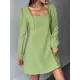 Solid Color Split-Joint A-Line High Waisted Square-Neck Mini Dresses Solid Color Split-Joint A-Line High Waisted Square-Neck Mini Dresses