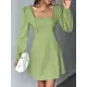 Solid Color Split-Joint A-Line High Waisted Square-Neck Mini Dresses Solid Color Split-Joint A-Line High Waisted Square-Neck Mini Dresses