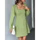Solid Color Split-Joint A-Line High Waisted Square-Neck Mini Dresses Solid Color Split-Joint A-Line High Waisted Square-Neck Mini Dresses