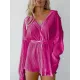Buttoned Pleated Solid Color Tied Waist Long Sleeves Lapel Shirt Dress Mini Dresses Buttoned Pleated Solid Color Tied Waist Long Sleeves Lapel Shirt Dress Mini Dresses