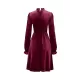 Hollow Ruffled Solid Color Velvet A-Line High Waisted Mock Neck Mini Dresses Hollow Ruffled Solid Color Velvet A-Line High Waisted Mock Neck Mini Dresses