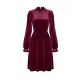 Hollow Ruffled Solid Color Velvet A-Line High Waisted Mock Neck Mini Dresses Hollow Ruffled Solid Color Velvet A-Line High Waisted Mock Neck Mini Dresses