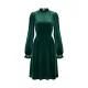 Hollow Ruffled Solid Color Velvet A-Line High Waisted Mock Neck Mini Dresses Hollow Ruffled Solid Color Velvet A-Line High Waisted Mock Neck Mini Dresses