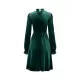Hollow Ruffled Solid Color Velvet A-Line High Waisted Mock Neck Mini Dresses Hollow Ruffled Solid Color Velvet A-Line High Waisted Mock Neck Mini Dresses