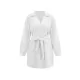 Jacquard Solid Color Tied Waist Long Sleeves V-neck Mini Dresses Jacquard Solid Color Tied Waist Long Sleeves V-neck Mini Dresses
