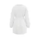 Jacquard Solid Color Tied Waist Long Sleeves V-neck Mini Dresses Jacquard Solid Color Tied Waist Long Sleeves V-neck Mini Dresses