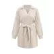 Jacquard Solid Color Tied Waist Long Sleeves V-neck Mini Dresses Jacquard Solid Color Tied Waist Long Sleeves V-neck Mini Dresses