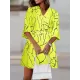 Buttoned Elasticity Pleated Printed Batwing Sleeves Half Sleeves V-Neck Mini Dresses Buttoned Elasticity Pleated Printed Batwing Sleeves Half Sleeves V-Neck Mini Dresses