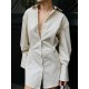 Buttoned Striped Flared Sleeves Long Sleeves Lapel Shirt Dress Mini Dresses Buttoned Striped Flared Sleeves Long Sleeves Lapel Shirt Dress Mini Dresses