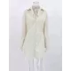Buttoned Striped Flared Sleeves Long Sleeves Lapel Shirt Dress Mini Dresses Buttoned Striped Flared Sleeves Long Sleeves Lapel Shirt Dress Mini Dresses