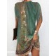 Batwing Sleeves Loose Flower Print Round-Neck Mini Dresses Batwing Sleeves Loose Flower Print Round-Neck Mini Dresses